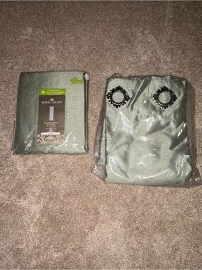 Royal Velvet Sage Green Blackout Grommet Curtain Panel